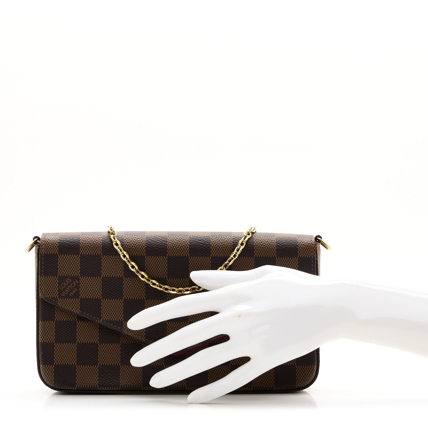 Damier Ebene Pochette Felicie Chain Wallet