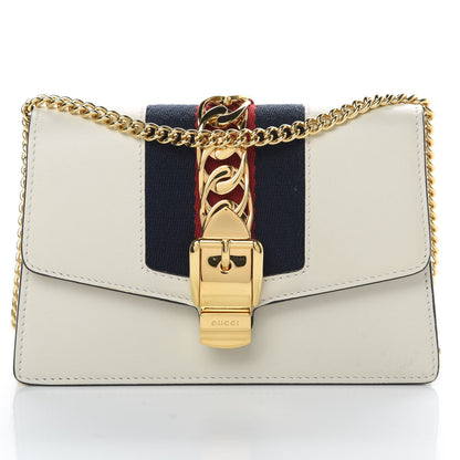 Gucci Calfskin Super Mini Sylvie Chain Shoulder Bag White 8 of 10
