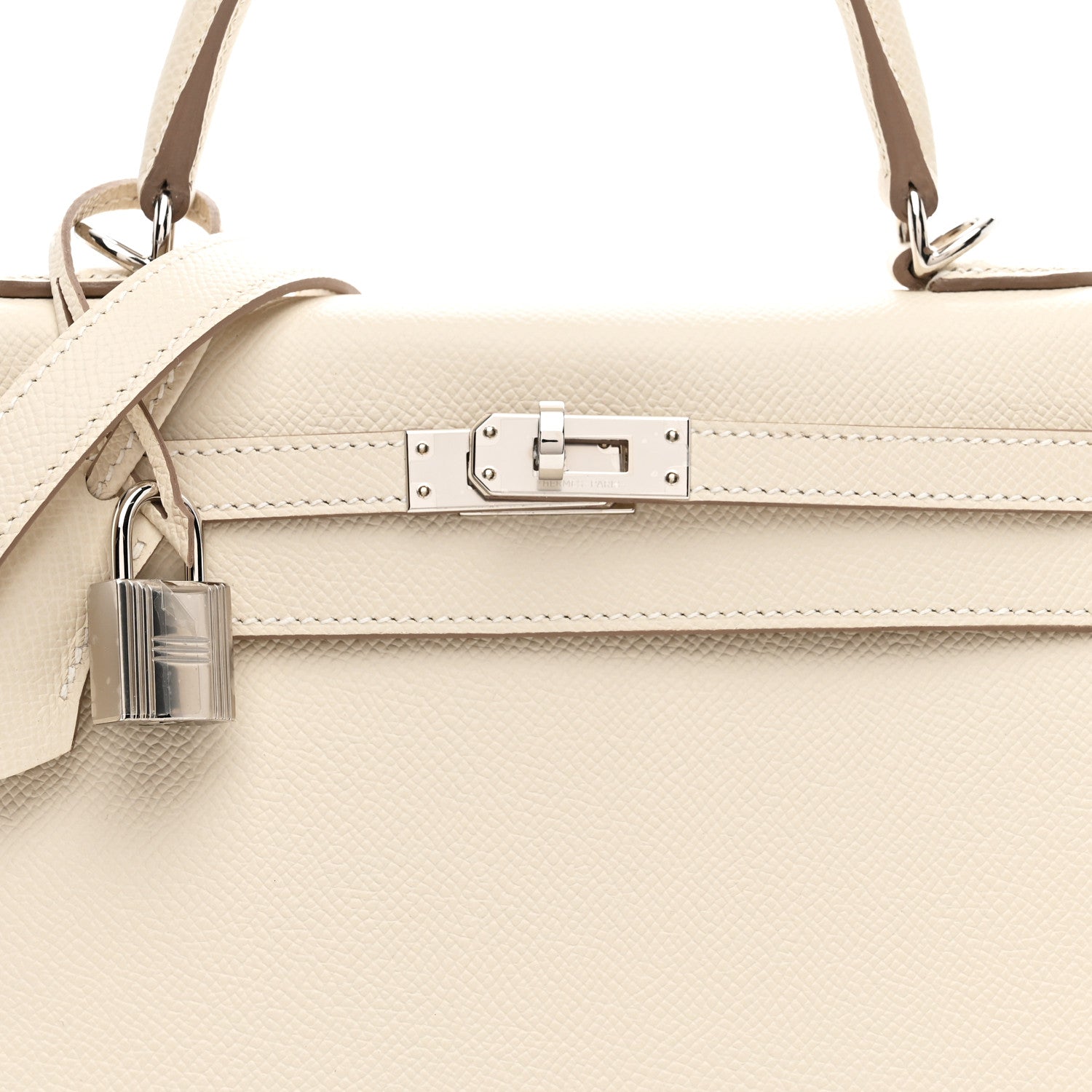 Hermes Epsom Kelly Sellier 25 Craie 8 of 11
