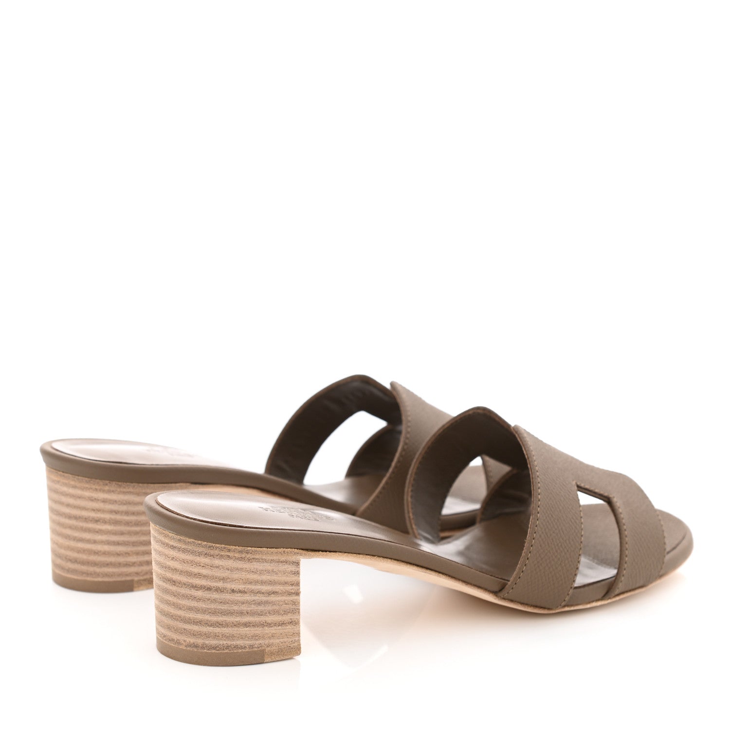 Hermes Epsom Oasis Sandals 38.5 Etoupe 4 of 9