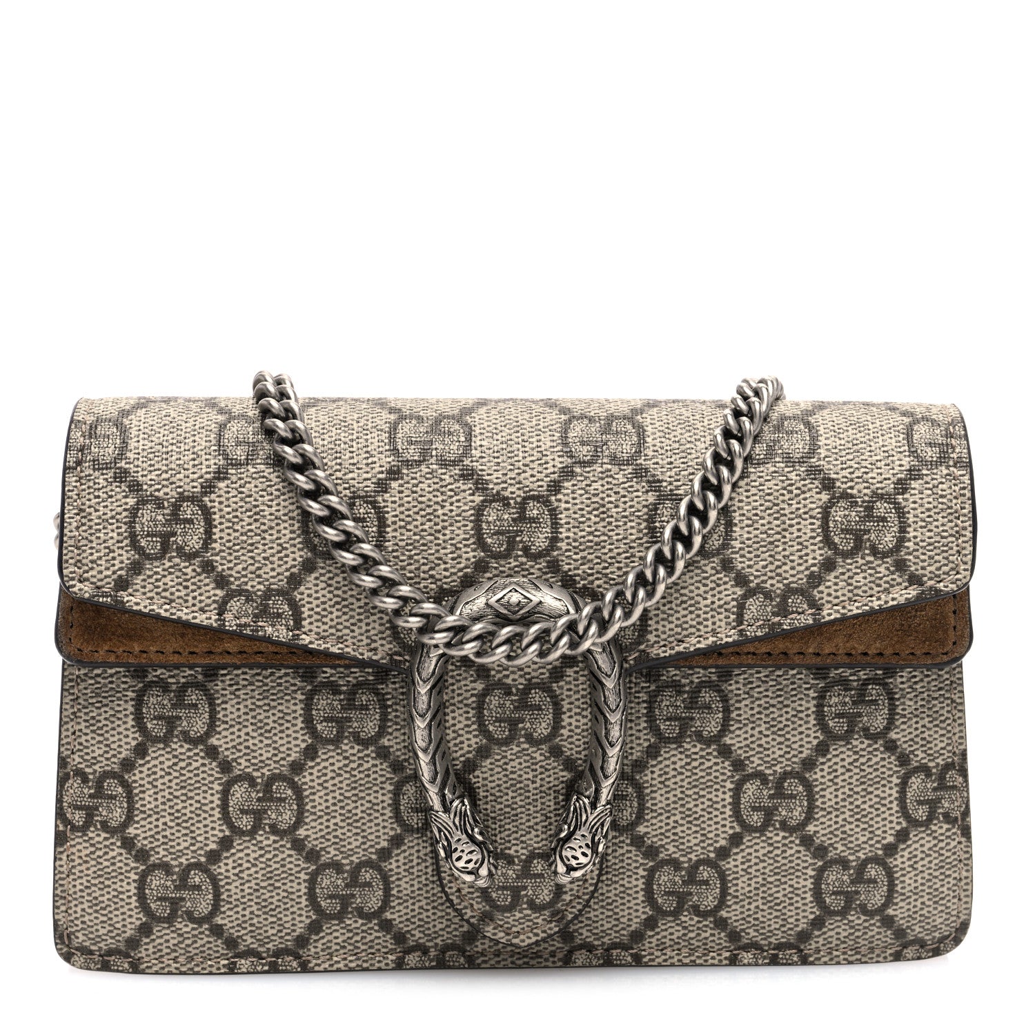 Gucci GG Supreme Monogram Super Mini Dionysus Shoulder Bag Taupe 1 of 11