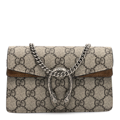 Gucci GG Supreme Monogram Super Mini Dionysus Shoulder Bag Taupe 1 of 11