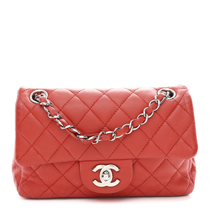Chanel Lambskin Quilted Mini Rectangular Flap Red 1 of 12