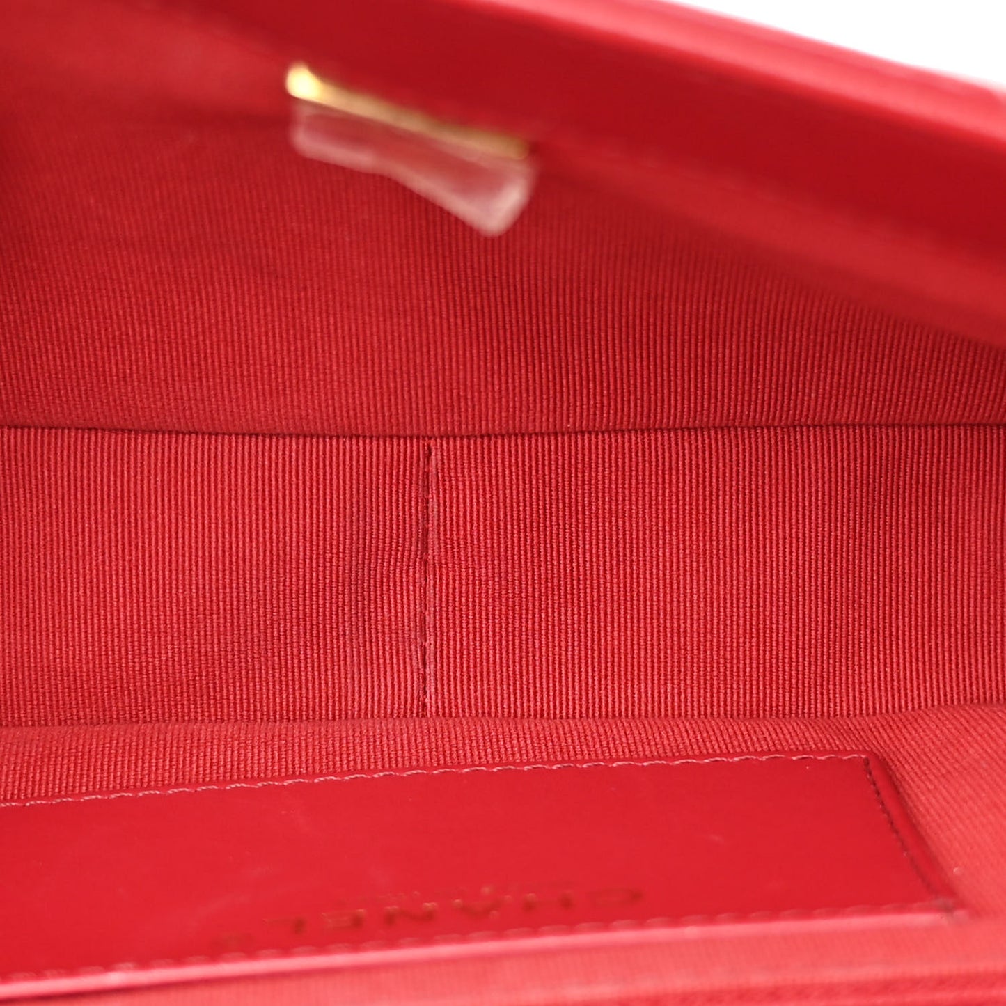 Shiny Lambskin Quilted Multi Stand Flap Dark Red