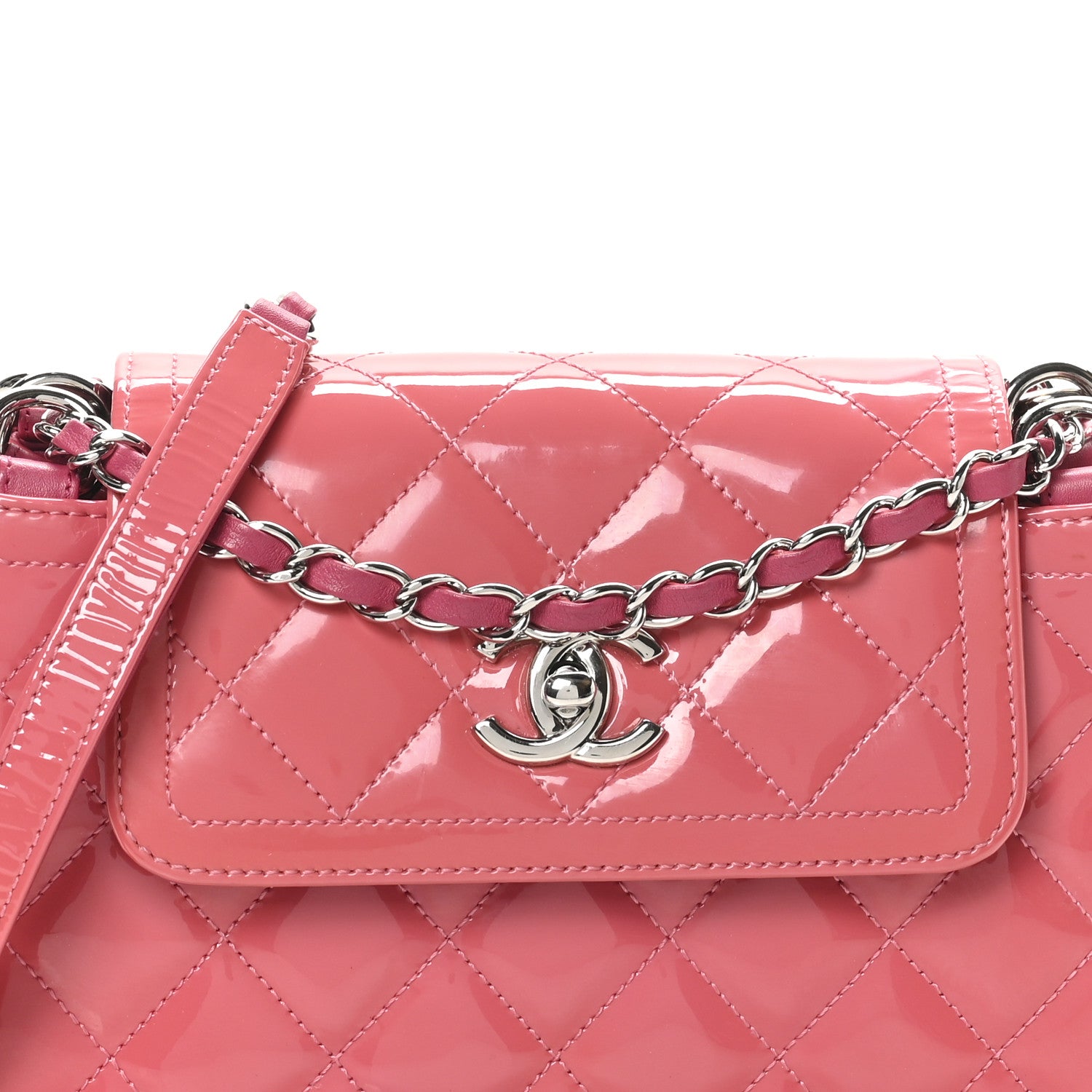 Chanel Patent Quilted Medium Coco Shine Accordion Flap Pink 8 of 11