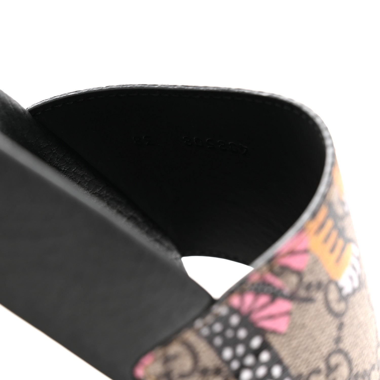 Gucci GG Supreme Monogram Bengal Slide Sandals 38 Beige Pink 9 of 10