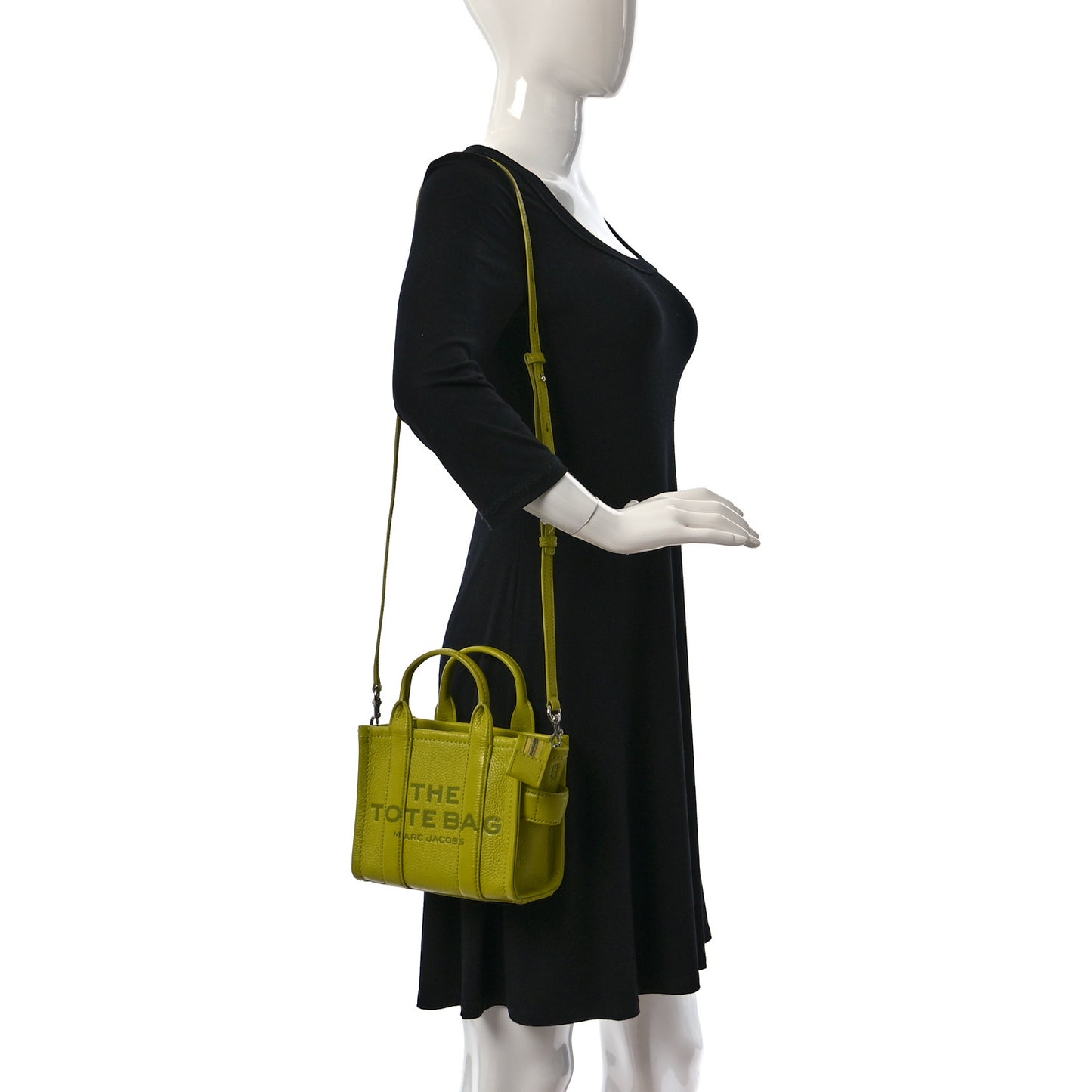 Grained Calfskin Mini The Tote Bag Citronella