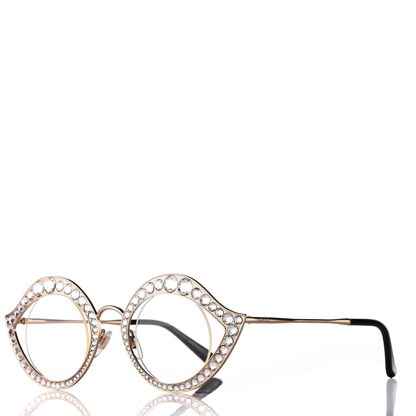 Metal Crystal Cat Eye Sunglasses GG0046S Gold