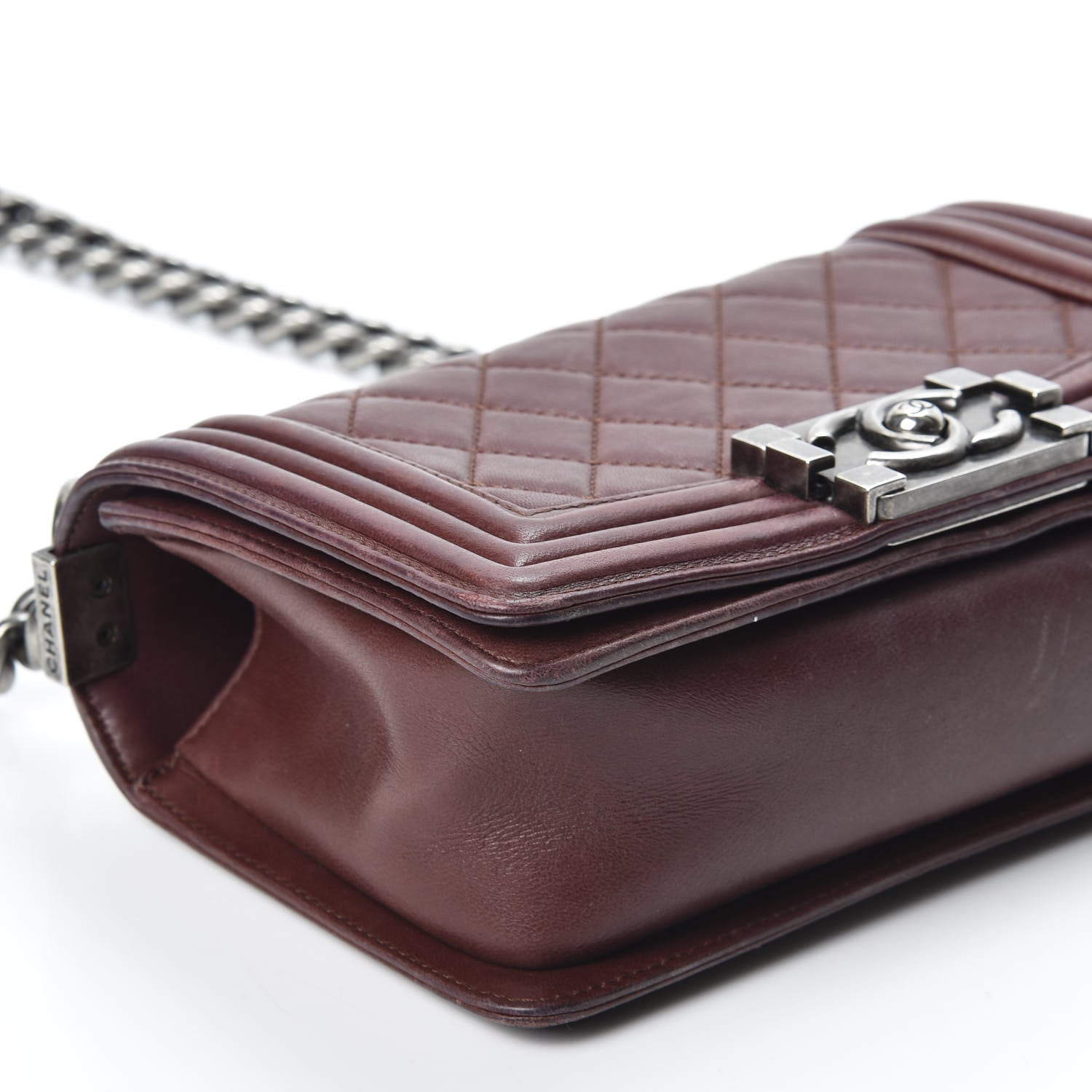 Chanel Lambskin Quilted Small Boy Flap Burgundy 5 of 11