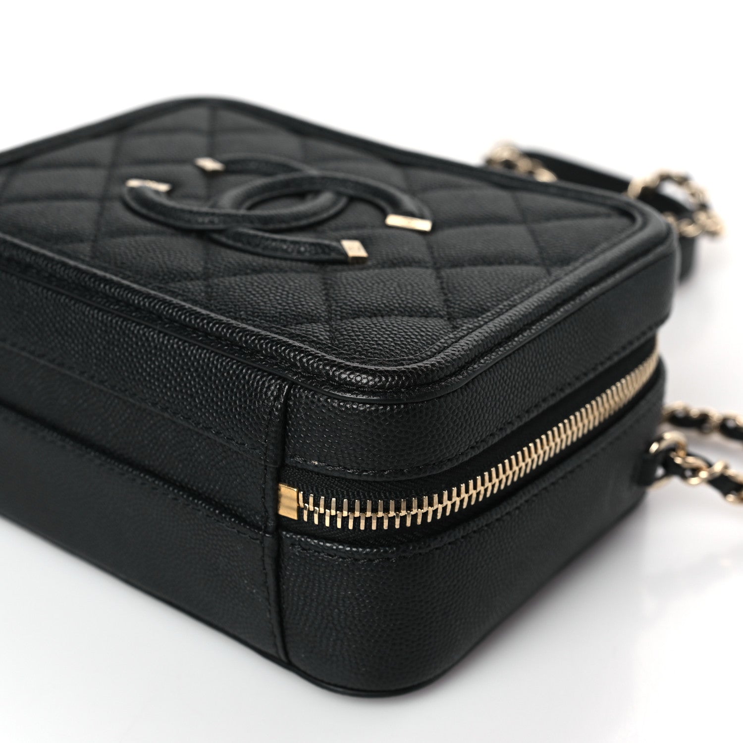 Chanel Caviar Quilted Small CC Filigree Vanity Case Black 9 of 9