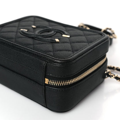 Chanel Caviar Quilted Small CC Filigree Vanity Case Black 9 of 9