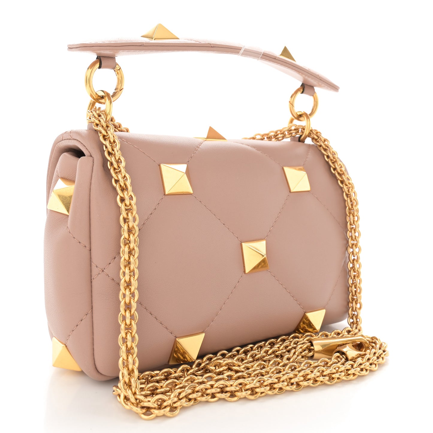 Nappa Small Roman Stud Shoulder Bag Rose Cannelle