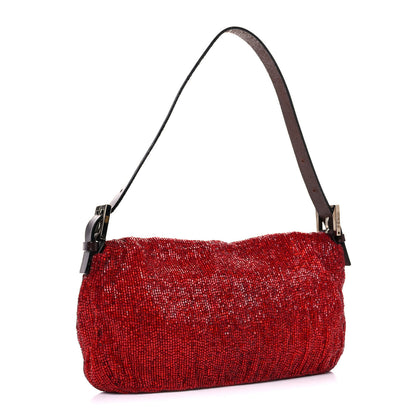 Fendi Beaded Baguette Red 3 of 14