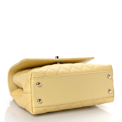 Chanel Caviar Quilted Mini Coco Handle Flap Yellow 3 of 9