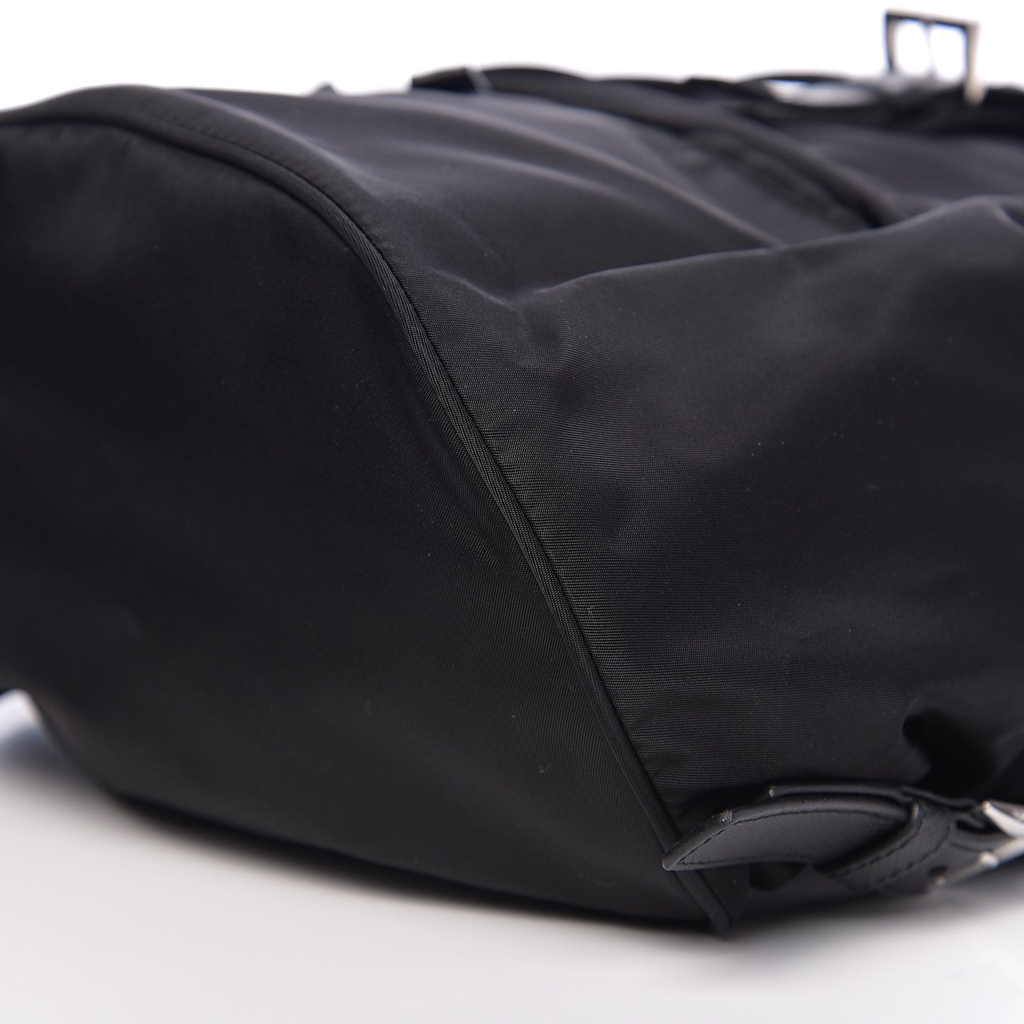 Nylon Vela Saffiano Medium Cinch Backpack Black