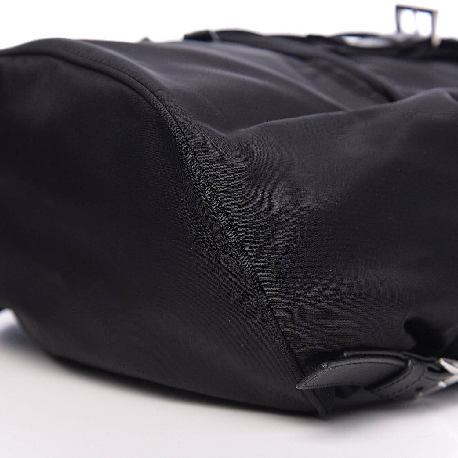 Prada Nylon Vela Saffiano Medium Cinch Backpack Black 7 of 9
