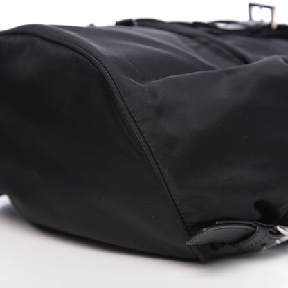 Prada Nylon Vela Saffiano Medium Cinch Backpack Black 7 of 9