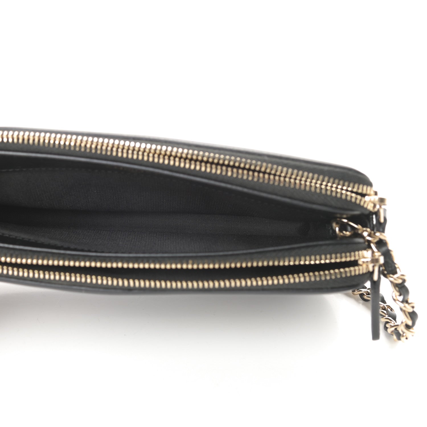 Chanel Caviar Quilted CC Filigree Clutch With Chain Black 6 of 13