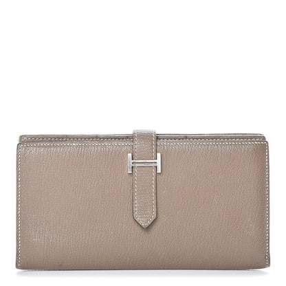 Hermes Chèvre Mysore Bearn Gusset Wallet Etoupe 1 of 12