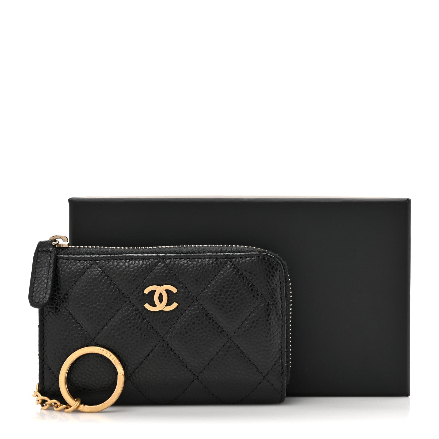 Chanel Caviar Quilted Zip Coin Purse Black 8 of 8