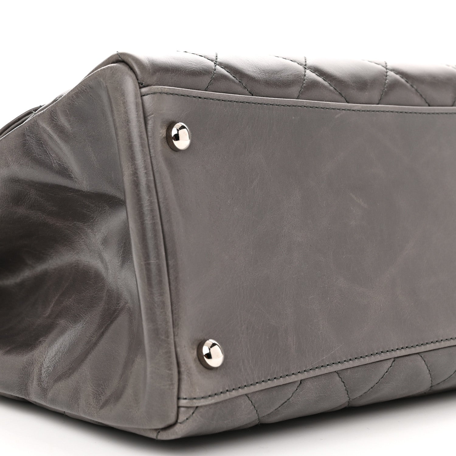 Chanel Glazed Calfskin Quilted Small CC Delivery Tote Grey 9 of 14