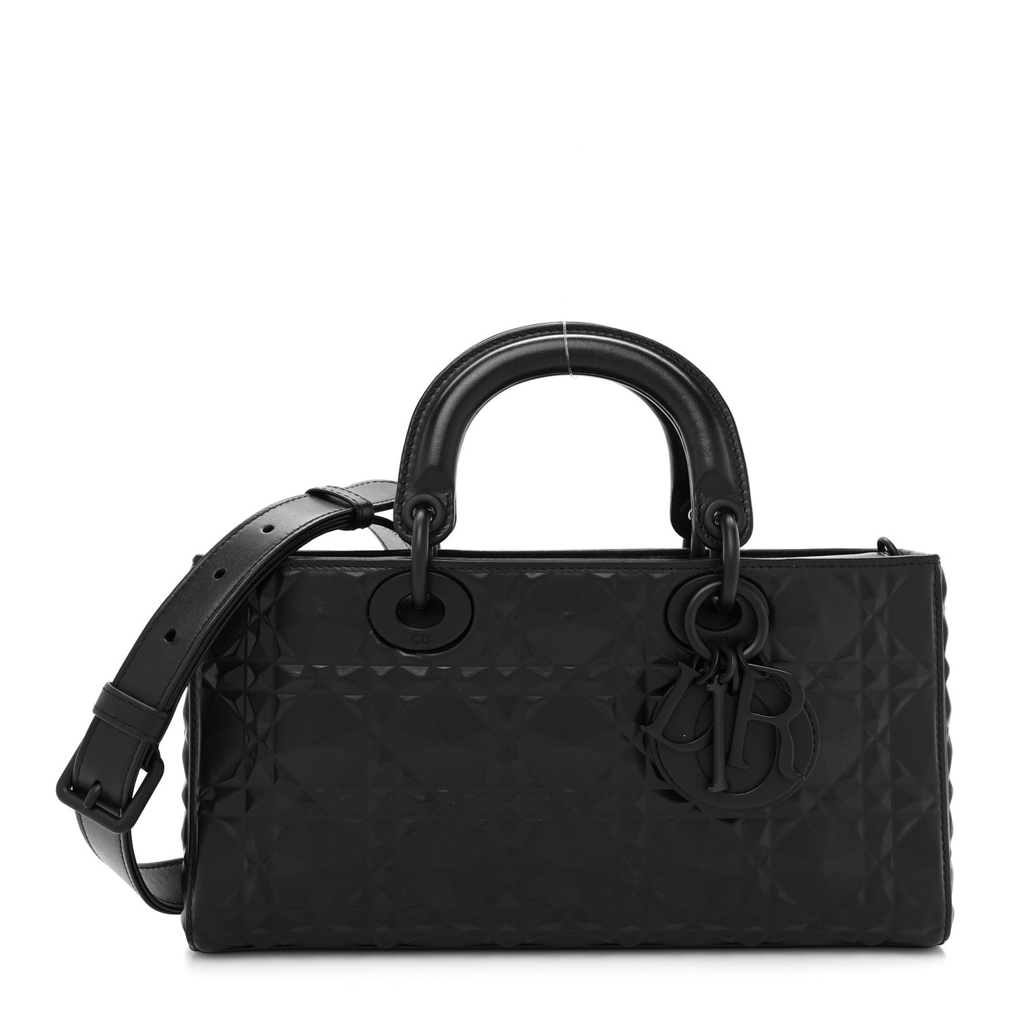 Calfskin Cannage Diamond Medium Lady D-Joy Black