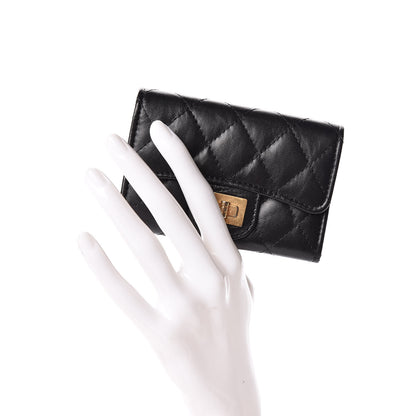 Chanel Aged Calfskin Quilted Reissue Flap Card Holder Black 2 of 8