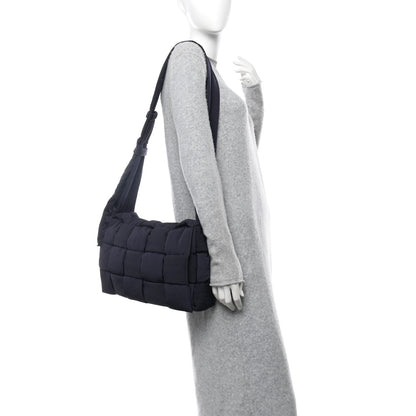 Bottega Veneta Nylon Intrecciato Padded Tech Maxi Cassette Bag Navy Blue 2 of 10