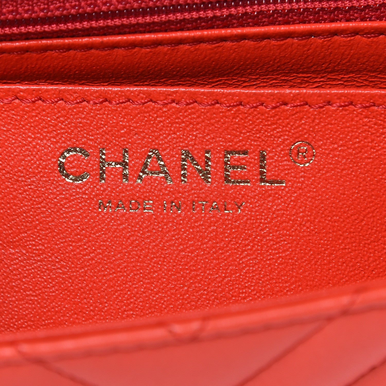 Chanel Lambskin Chevron Quilted Mini Rectangular Flap Red 6 of 13