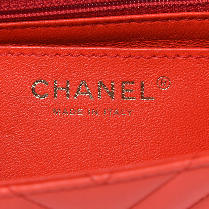 Chanel Lambskin Chevron Quilted Mini Rectangular Flap Red 6 of 13