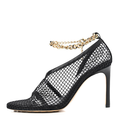 Bottega Veneta Mesh Nappa Chunky Chain Sandals 40.5 Black 1 of 7