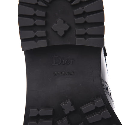Christian Dior Calfskin D-Order Lace-Up Low Boot 37.5 Black White 6 of 7