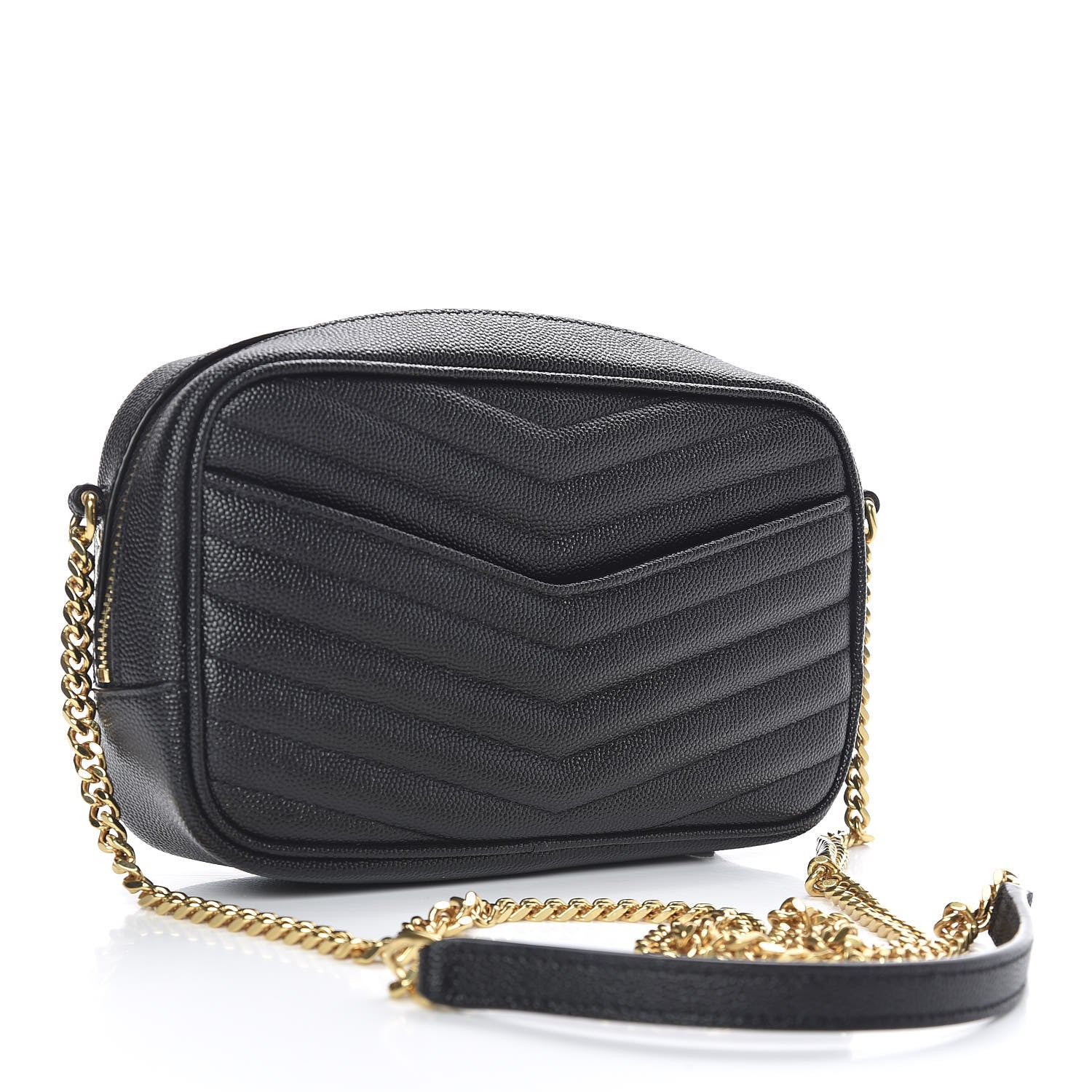 Saint Laurent Grain De Poudre Matelasse Monogram Mini Lou Camera Bag Black 3 of 10