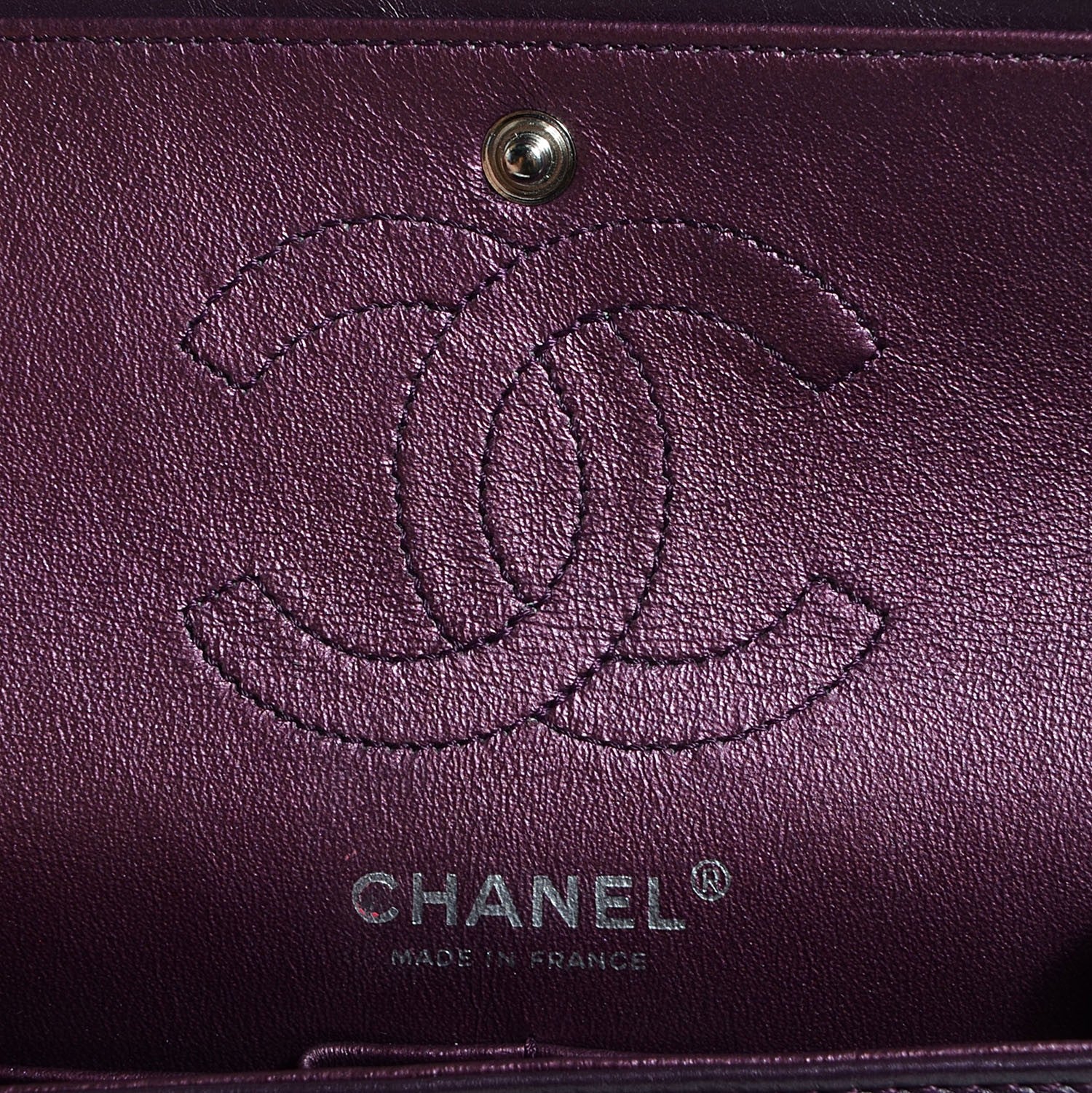 Chanel Aged Calfskin 2.55 Reissue 224 Flap Metallic Purple 6 of 8