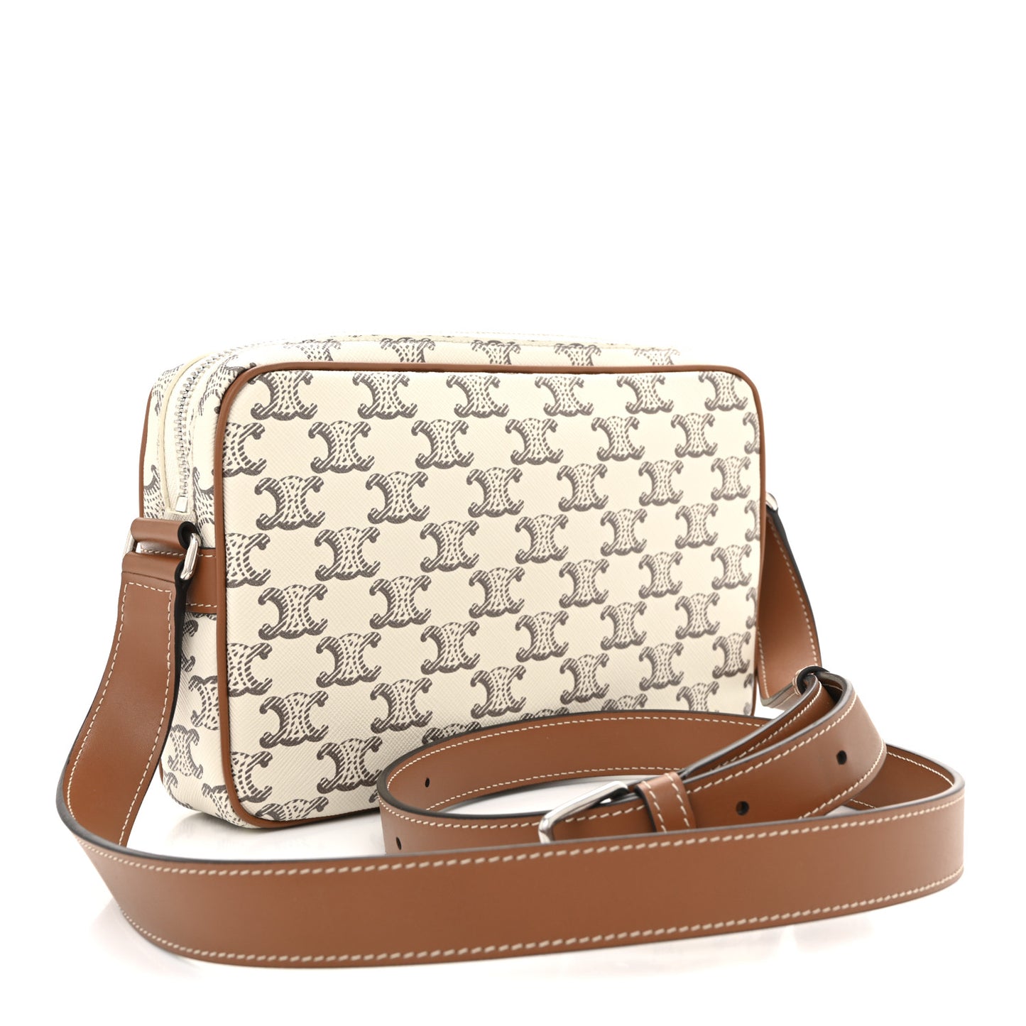 Triomphe Canvas Medium Messenger Bag Tan Ecru