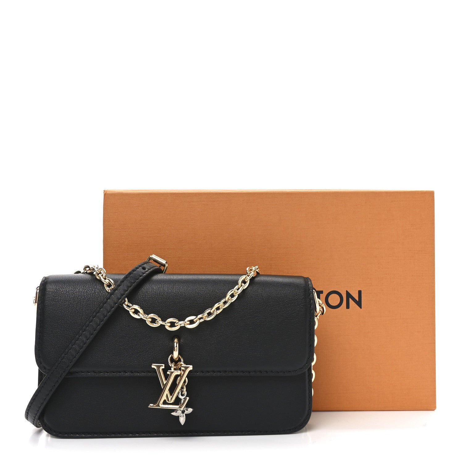 Louis Vuitton Calfskin LV Bloom Wallet On Chain Black 10 of 10