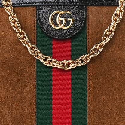 Gucci Suede Patent Web Small Ophidia Chain Shoulder Bag Nocciola Black 9 of 11