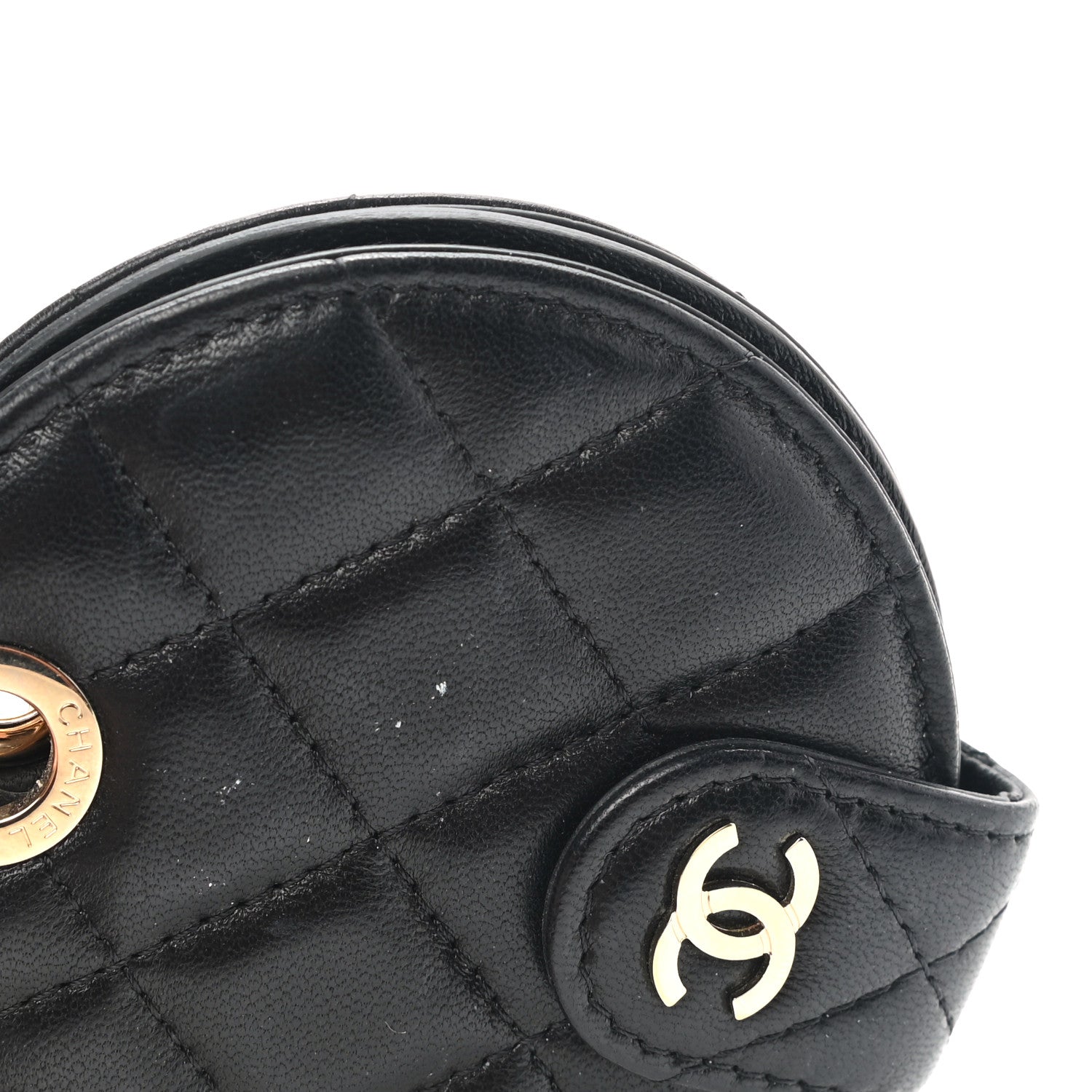 Chanel Lambskin Quilted Round Luggage Tag Black 6 of 6