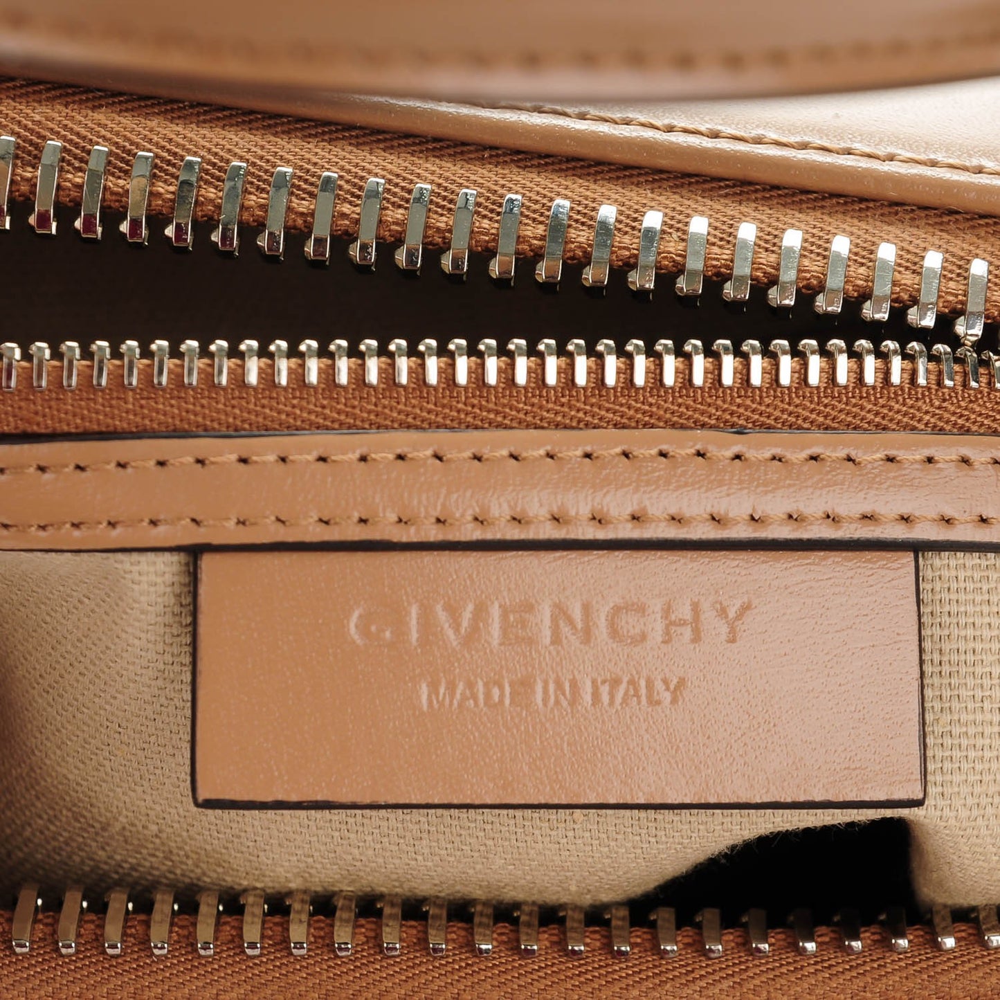 Shiny Lord Calfskin Small Antigona Dark Beige