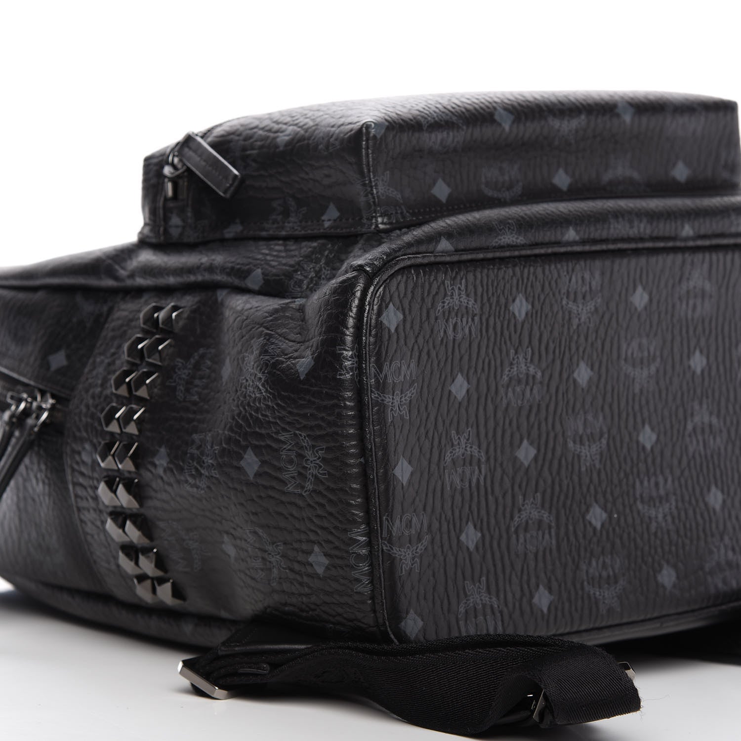 MCM Visetos Medium Side Studs Stark Backpack Black 6 of 9