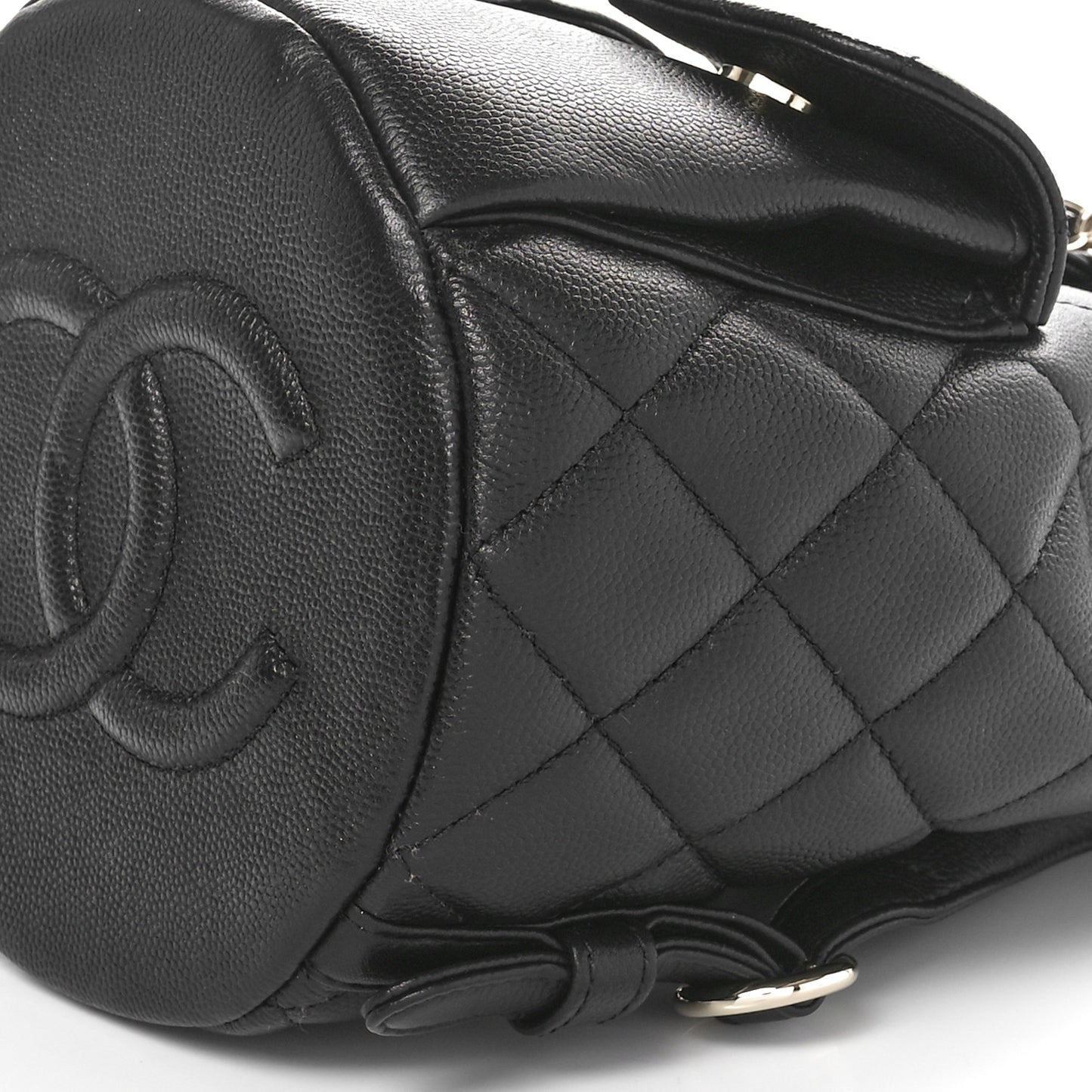 Caviar Quilted Pockets Backpack Black