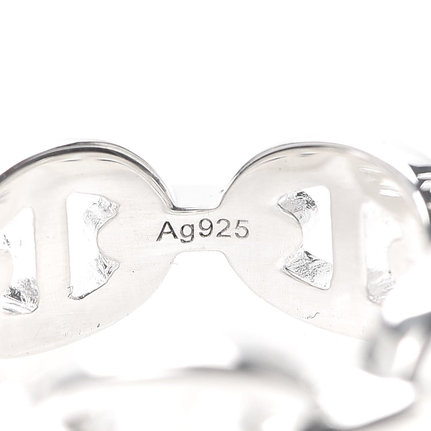Hermes Sterling Silver PM Chaine d'Ancre Enchainee Band Ring 51 5.75 5 of 7
