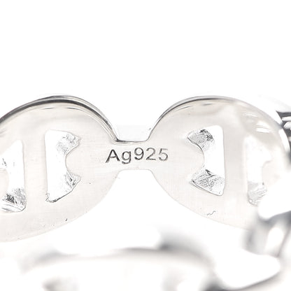 Hermes Sterling Silver PM Chaine d'Ancre Enchainee Band Ring 51 5.75 5 of 7