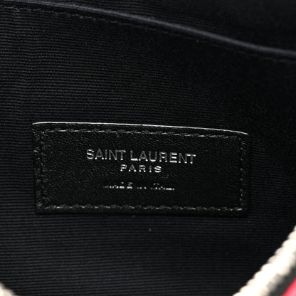 Saint Laurent Patent Grain De Poudre Matelasse Chevron Monogram Bill Pouch Neon Pink 7 of 10