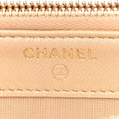 Chanel Iridescent Lambskin Quilted Pearl Clutch With Chain Beige 8 of 14
