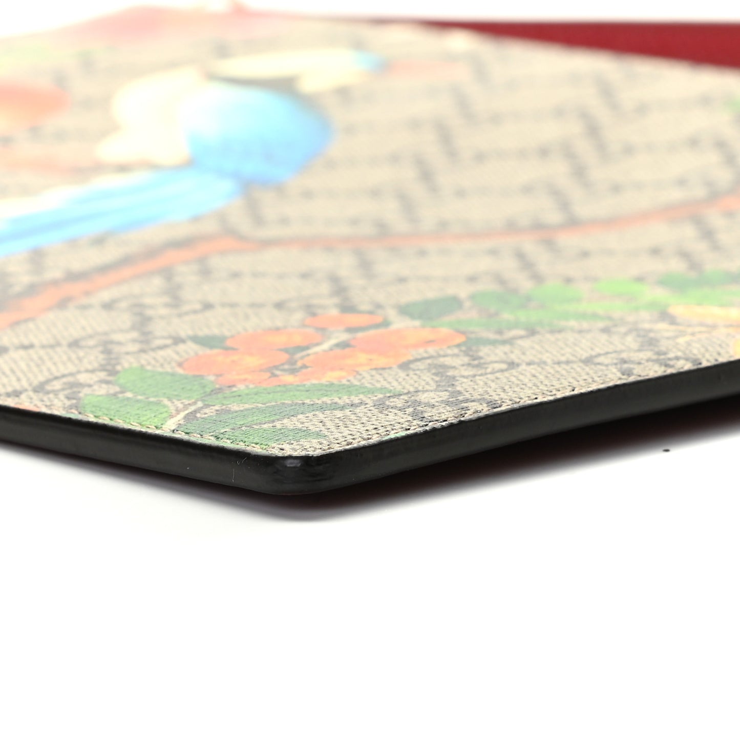 GG Supreme Monogram Tian Large Zip Pouch Beige Multicolor Red