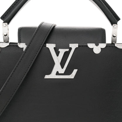 Louis Vuitton Smooth Calfskin Crystal Flowers Capucines BB Black 7 of 10