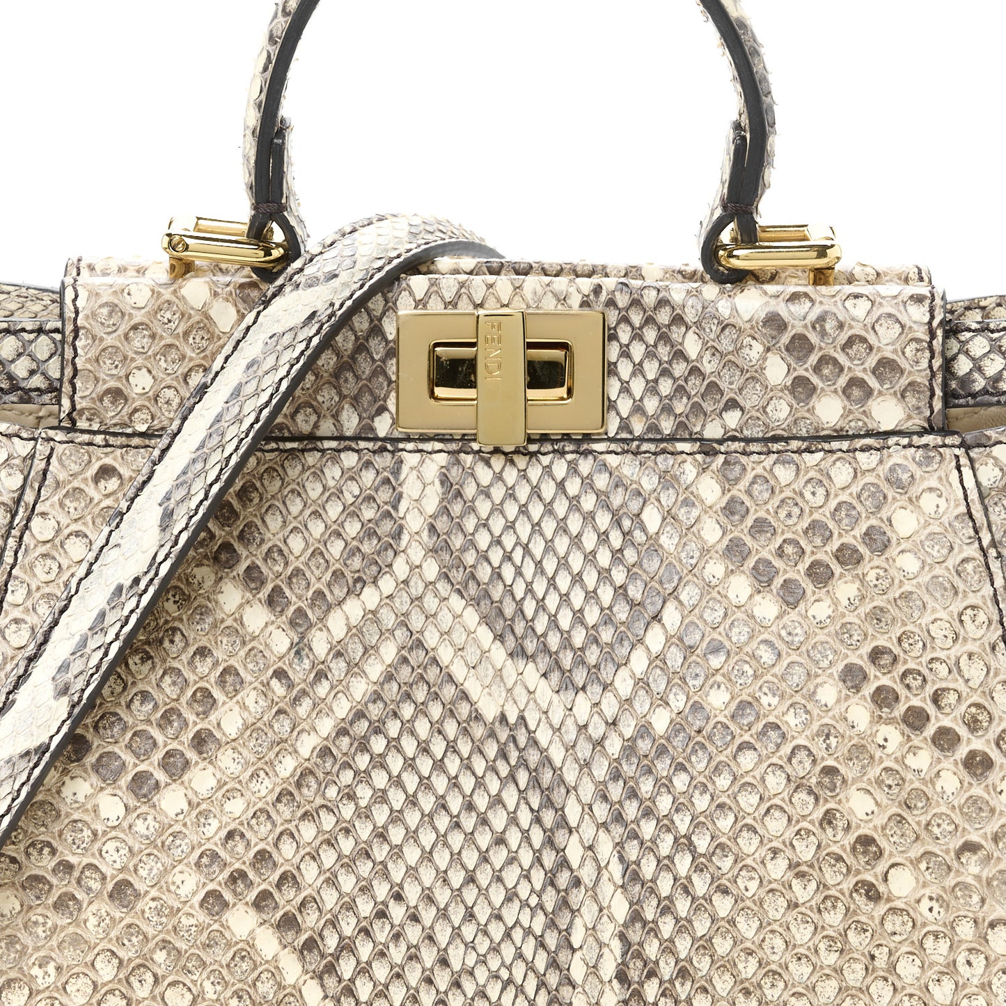 Snakeskin Shiny Nappa Mini Peekaboo Iconic Satchel Daisy Roccia Camelia