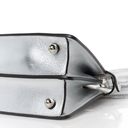 Fendi X MARC JACOBS Vitello Catalan Mirror Petite Peekaboo I SEE U Satchel Argento 11 of 11