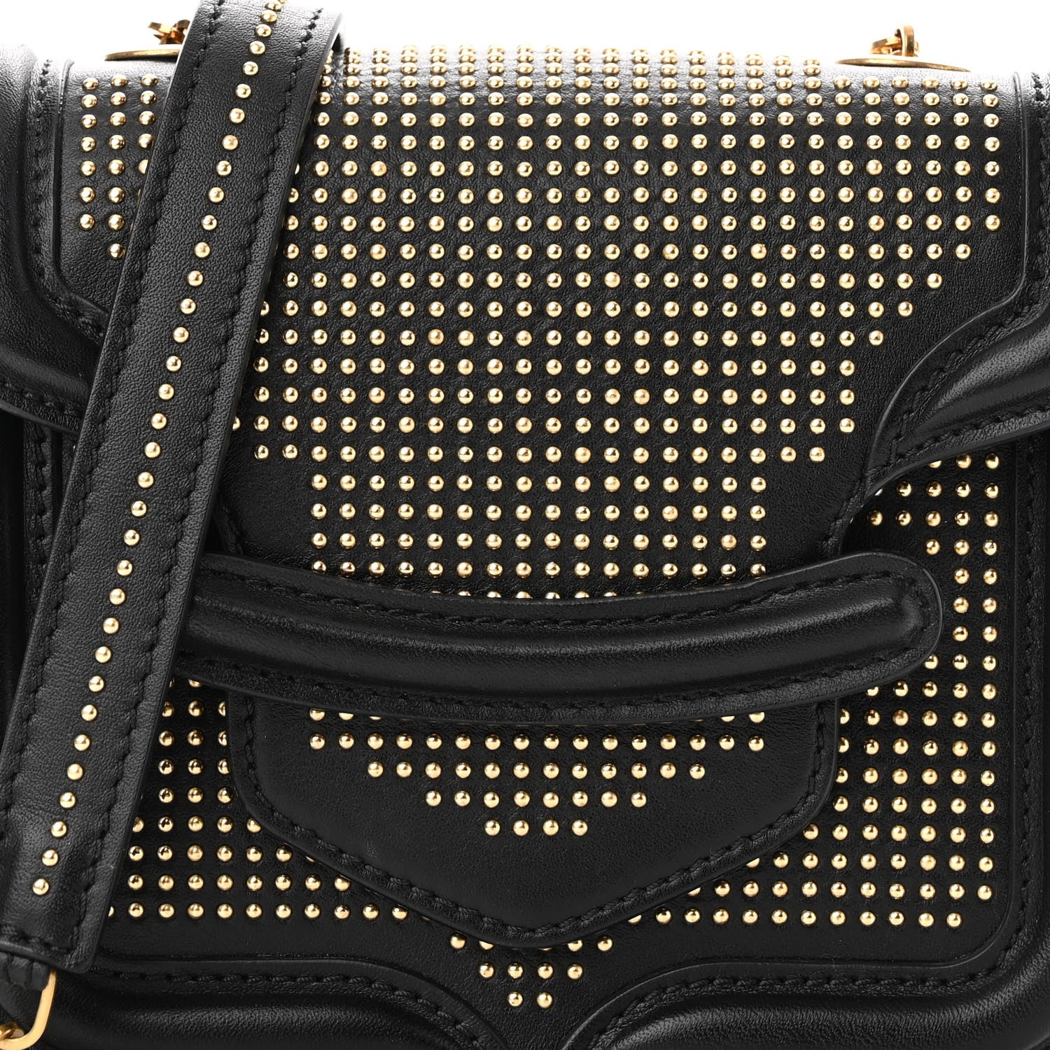 Alexander McQueen Calfskin Studded Mini Heroine Chain Satchel Black 7 of 9